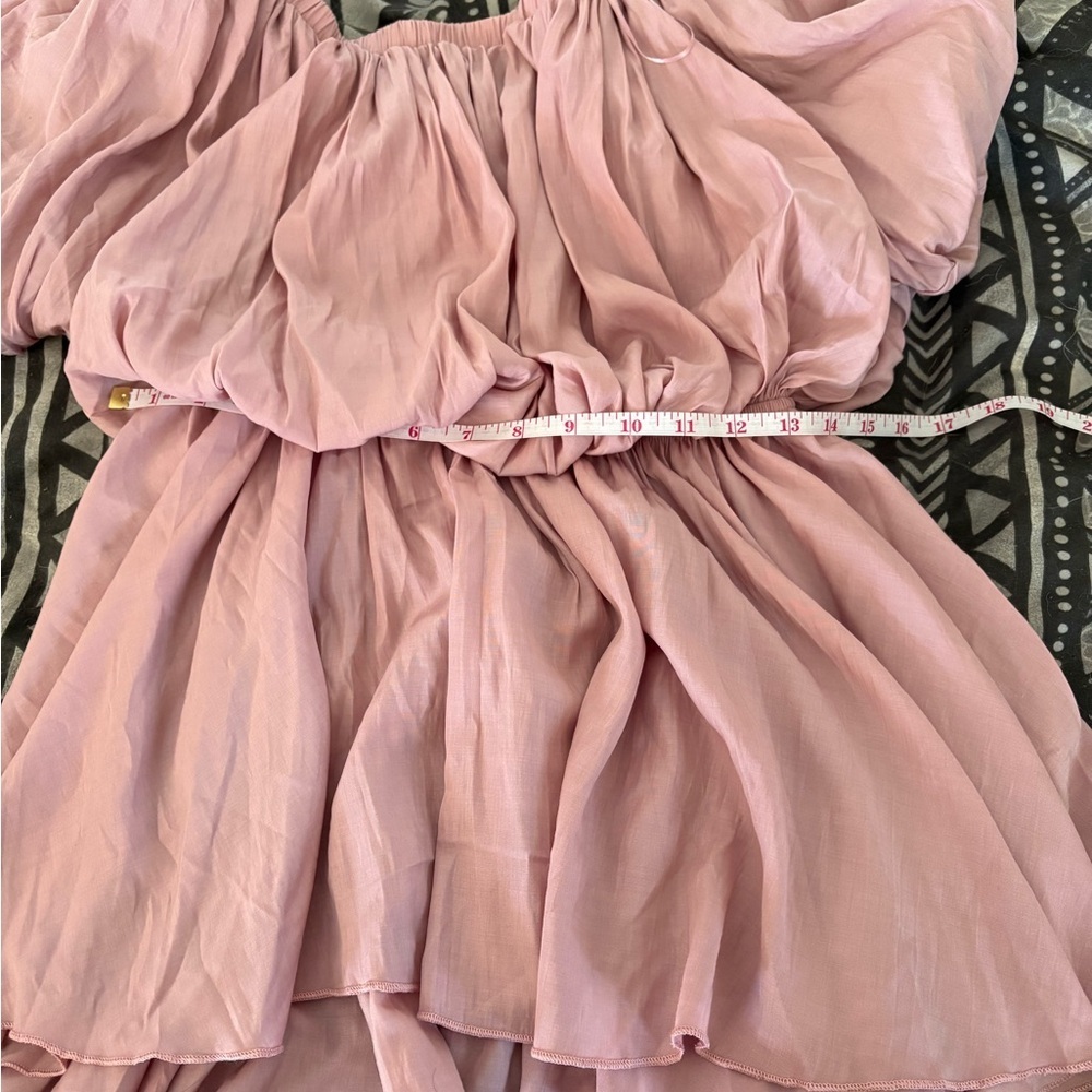 Bluivy Pink Puff Sleeve Ruched Blouse women’s size small. - Picture 6 of 7